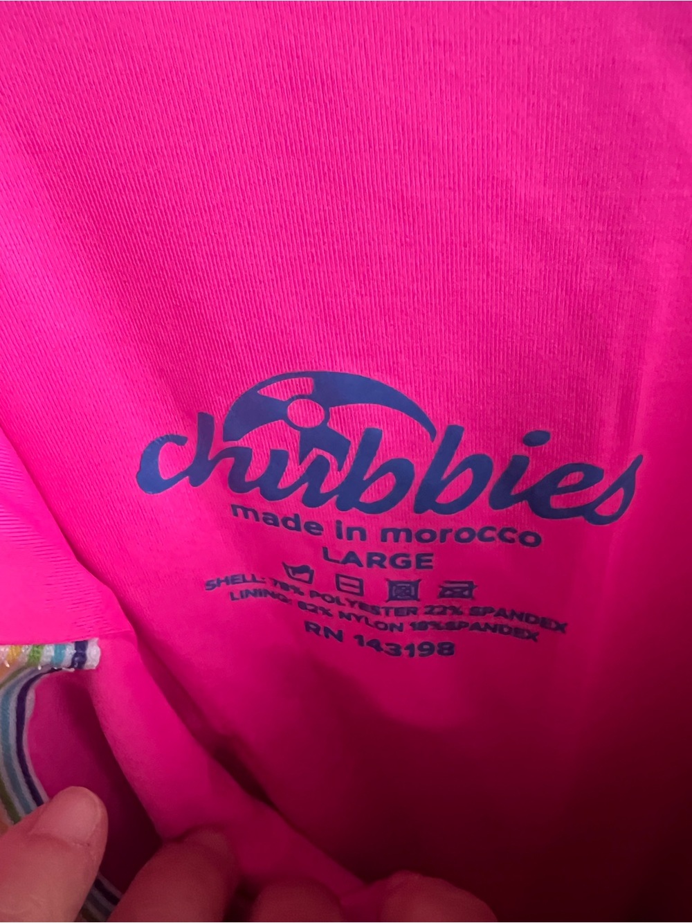 chubbies Navy Electric Avenue neon flamingo One-Piece Swimsuit - Picture 5 of 6